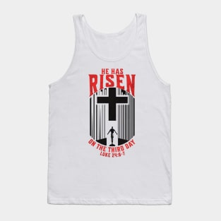 He Has Risen Matthew 28:6 Bible Verse for Easter V2 Tank Top